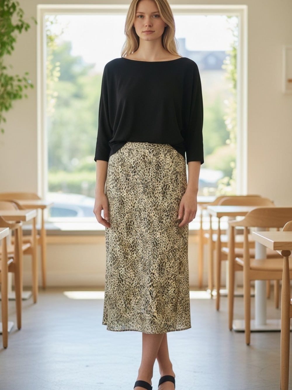 Dynamite Leopard-Print Skirt And Top